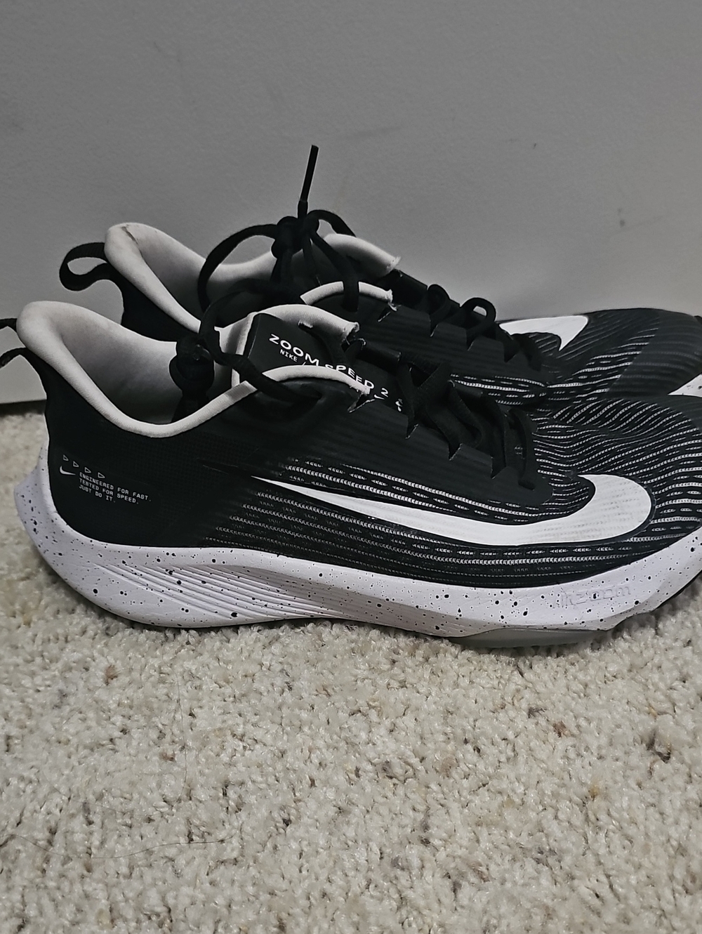 Nike Kids Black & White Zoom Racer Sneakers